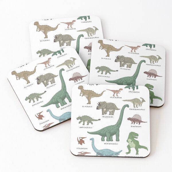 Item preview, The Dinosaurs – Cute Illustrated Dinosaur Chart for Kids designed and sold by The KiwiNberries.