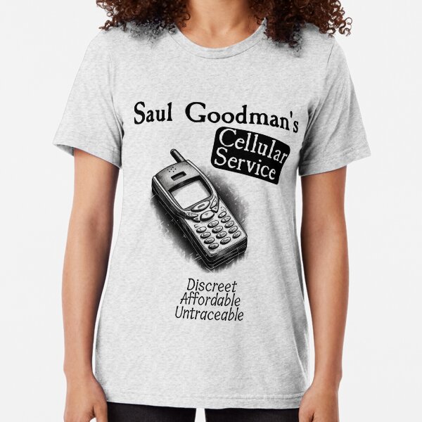 Vista previa del artículo con la obra «Camiseta de Saul Goodman con servicio celular, camiseta de Saul Goodman con teléfono quemador, camiseta de Better Call Saul», diseñado y vendido por Silent-Creek.