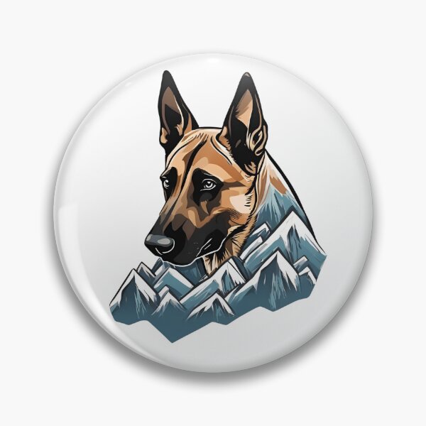 Artikelvorschau, Bergsilhouette eines belgischen Malinois entworfen und verkauft von GoodyPaws.