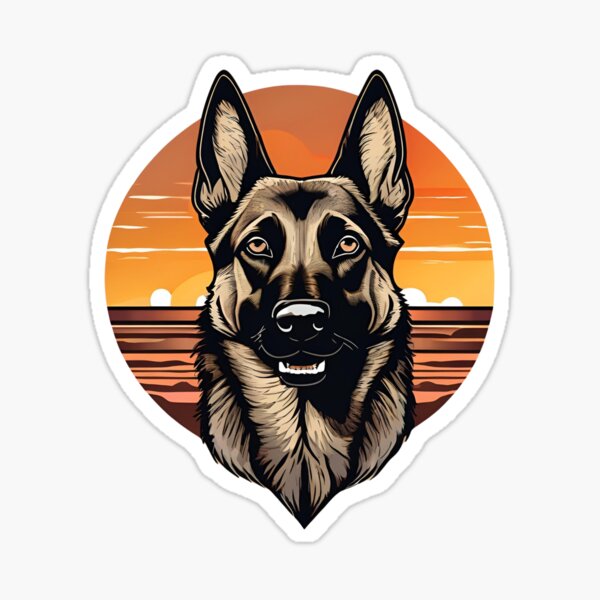 Item preview, Sunset Silhouette of a Belgian Malinois designed and sold by GoodyPaws.