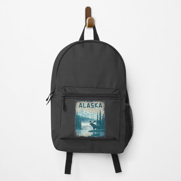 Item preview, Alaskan Moose by Lake – Vintage Wilderness Poster designed and sold by PastEcho.