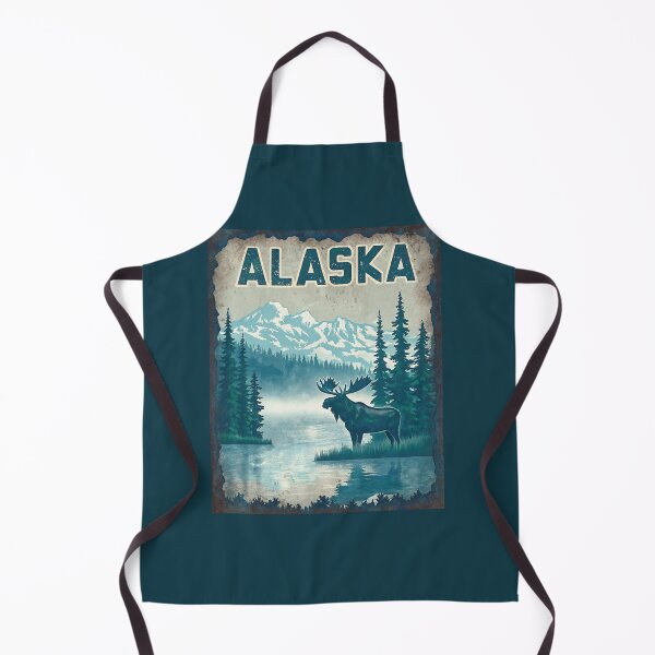 Item preview, Alaskan Moose by Lake – Vintage Wilderness Poster designed and sold by PastEcho.