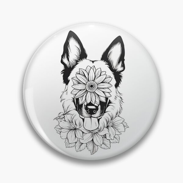 Item preview, Floral Silhouette of a Belgian Malinois designed and sold by GoodyPaws.