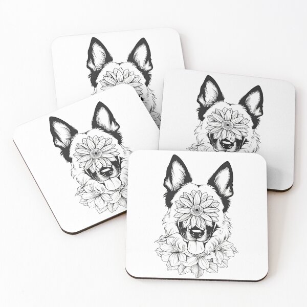 Item preview, Floral Silhouette of a Belgian Malinois designed and sold by GoodyPaws.