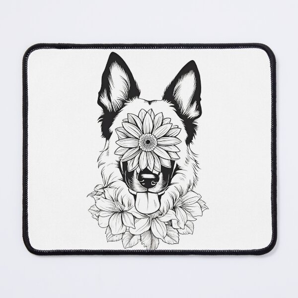 Item preview, Floral Silhouette of a Belgian Malinois designed and sold by GoodyPaws.