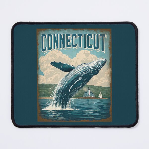 Item preview, Connecticut Humpback Whale – Vintage Ocean Wildlife Poster designed and sold by PastEcho.