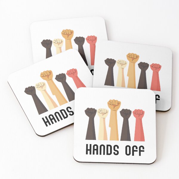 Item preview, Diverse Raised Fists Illustration with Hands Off Protest Message designed and sold by VikArt7.