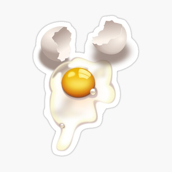 cracked raw egg bb Sticker