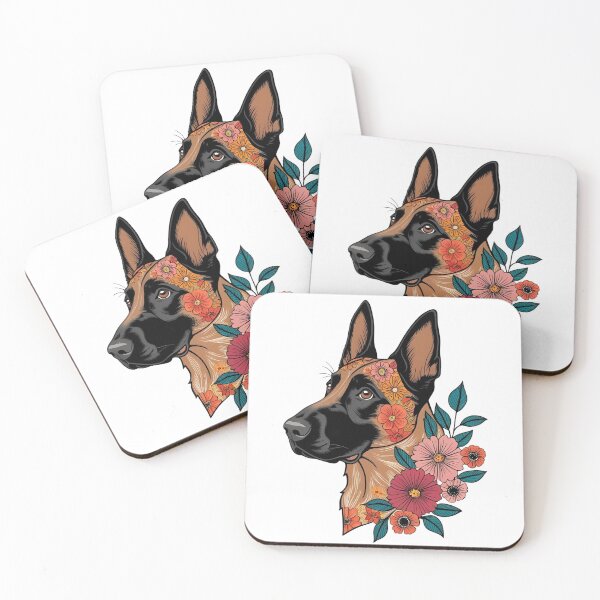 Item preview, Floral Silhouette of a Belgian Malinois designed and sold by GoodyPaws.