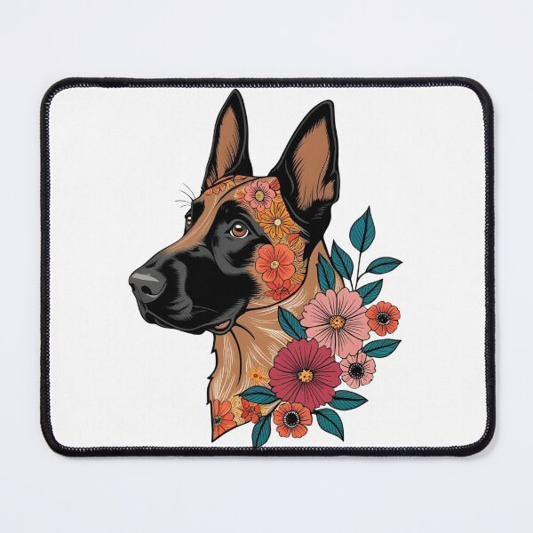 Item preview, Floral Silhouette of a Belgian Malinois designed and sold by GoodyPaws.