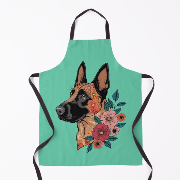 Item preview, Floral Silhouette of a Belgian Malinois designed and sold by GoodyPaws.