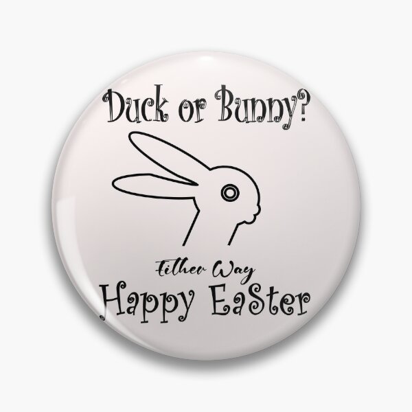 Item preview, Duck or Bunny? Either Way, Happy Easter – Fun Minimal Easter Design | black designed and sold by ZechJohnRB.