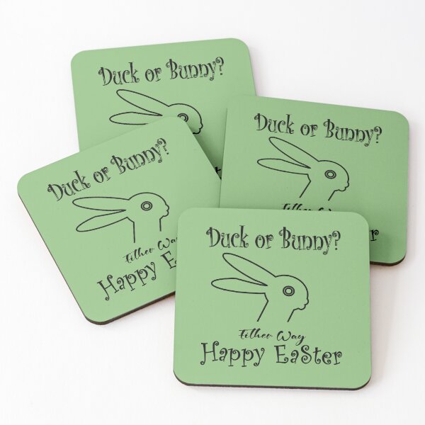 Item preview, Duck or Bunny? Either Way, Happy Easter – Fun Minimal Easter Design | black designed and sold by ZechJohnRB.
