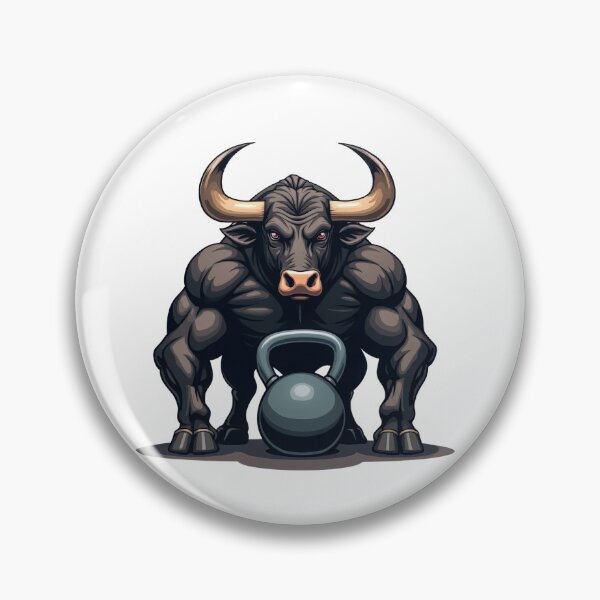 Aperçu de l'œuvre Taureau musclé avec kettlebell dans un style d'illustration sportive créée et vendue par VikArt7.