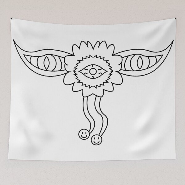 Item preview, Floral gaze with eye flower, wings, and smiling tendrils designed and sold by estebansequeira.