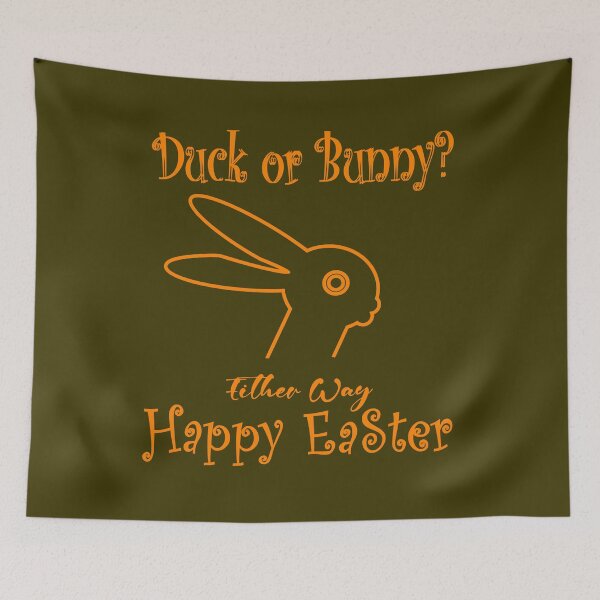 Item preview, Duck or Bunny? Either Way, Happy Easter – Fun Minimal Easter Design | golden yellow designed and sold by ZechJohnRB.