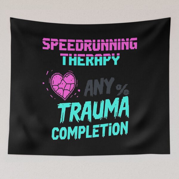 Item preview, SpeedrunningDark Humor Mental Health designed and sold by BrushRushX.