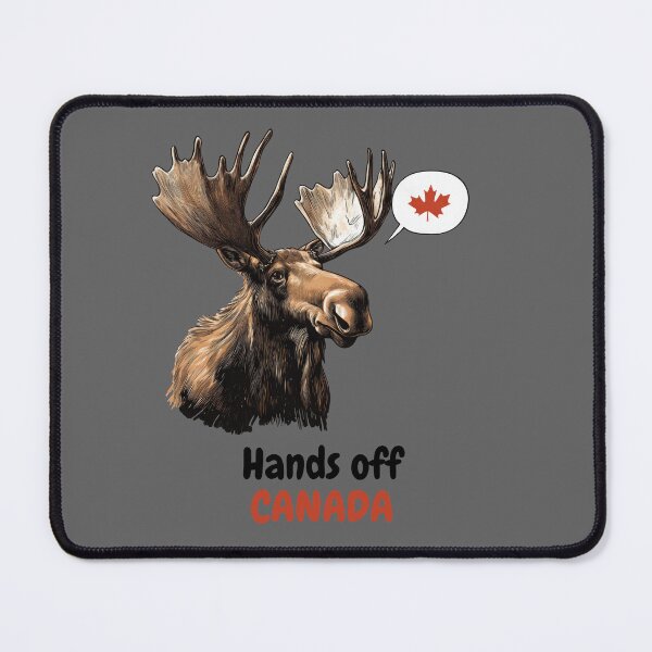 Item preview, Canadian Moose Protest Illustration with Hands Off Canada Message designed and sold by VikArt7.