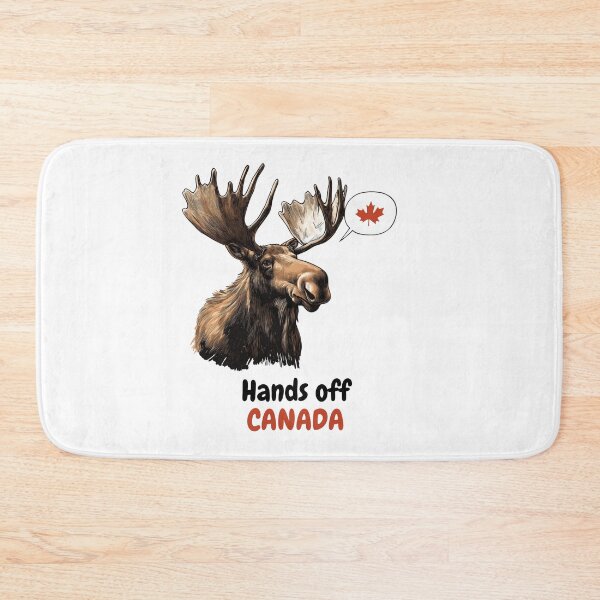 Item preview, Canadian Moose Protest Illustration with Hands Off Canada Message designed and sold by VikArt7.