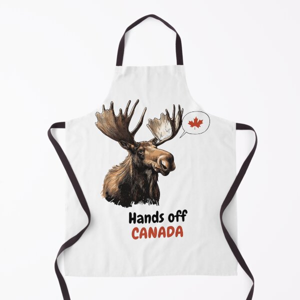 Item preview, Canadian Moose Protest Illustration with Hands Off Canada Message designed and sold by VikArt7.