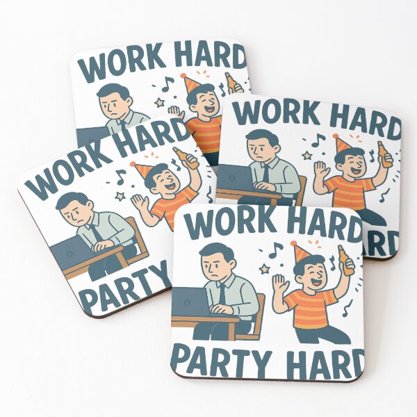 Item preview, Work Hard Party Hard – Funny Office Humor designed and sold by Vitanity.