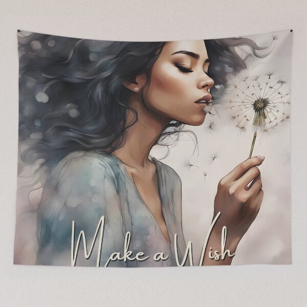 Item preview, Make a Wish Dreamy Woman with Dandelion designed and sold by SolaoLab.