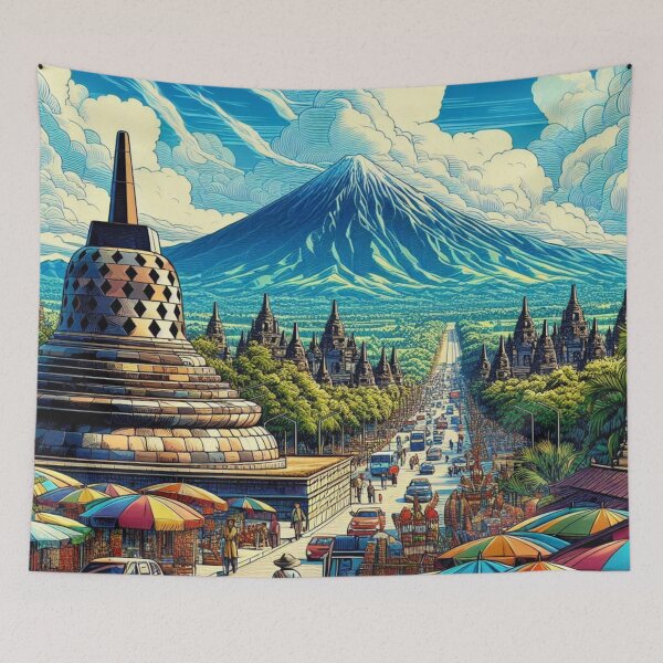 Item preview, Yogyakarta Adventure: Unique AI Comic Design for Travel Lovers - Perfect for Clothing & Accessories designed and sold by knalpot-design.