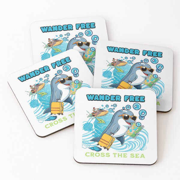 Item preview, Wander Free Dolphin – Ocean Travel Adventure Cartoon Design designed and sold by Furr-n-Purr.