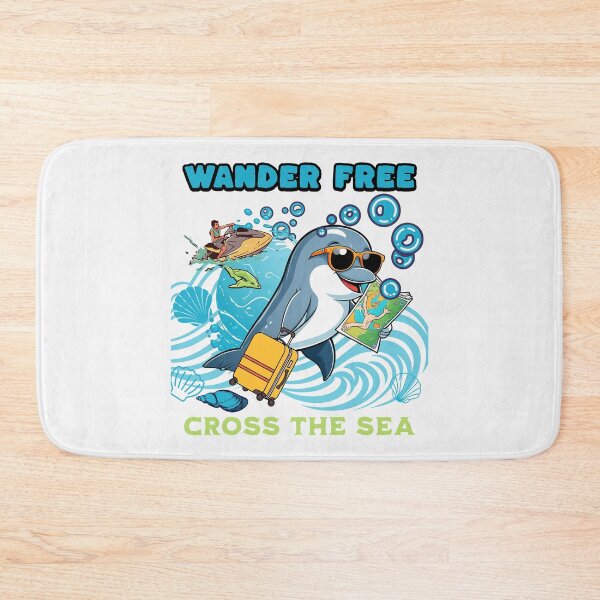 Item preview, Wander Free Dolphin – Ocean Travel Adventure Cartoon Design designed and sold by Furr-n-Purr.