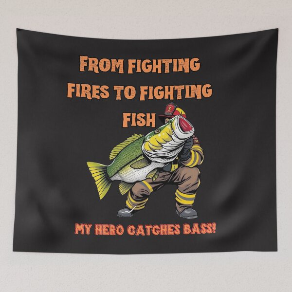 Item preview, From fighting fires to fighting fish - my hero catches bass! designed and sold by adamlach88.