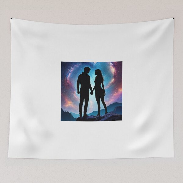 Artikelvorschau, Galaktische Liebe | Kosmische Silhouette Romantik Kunst entworfen und verkauft von maxzTrendz.