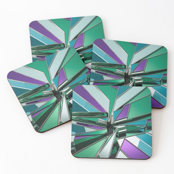 Item preview, Shattered Mirror Abstract in Alpine Teal and Violet designed and sold by Harmonic_Layers.