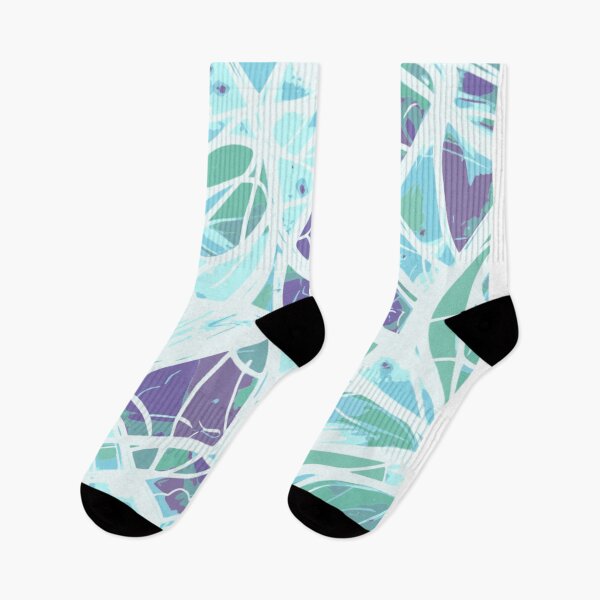 Item preview, Glacier Dreams – Abstract Stained Glass Flow in Blue and Purple designed and sold by LuxuryApparels.