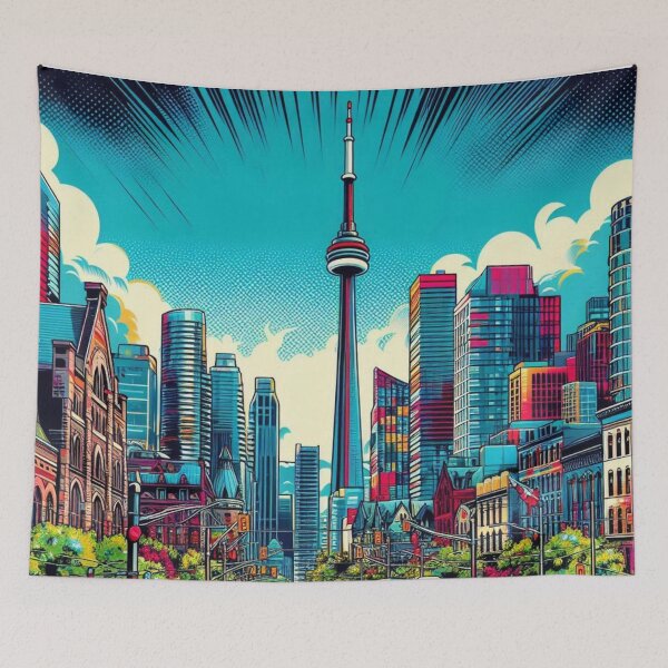Item preview, Toronto Adventure: Bold AI Comic Design for Travel Lovers - Perfect for Clothing & Accessories designed and sold by knalpot-design.