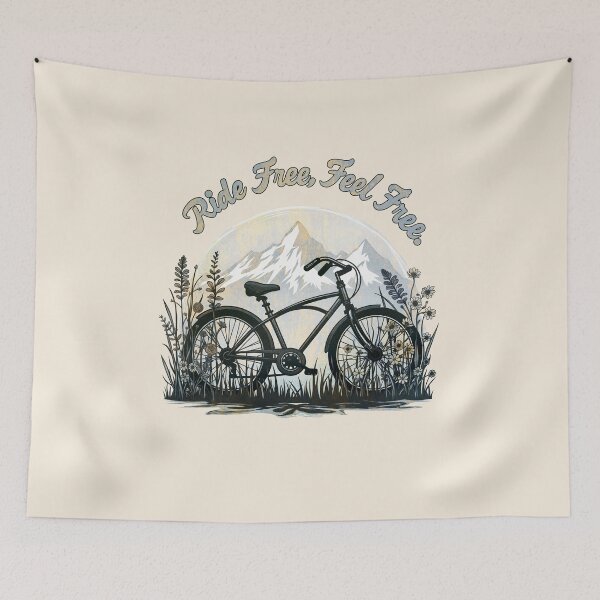 Item preview, Ride Free, Feel Free: A Bicycle Adventure Through Nature, cycling lover, bicycle rider mountain biking lover designed and sold by Collagedream.
