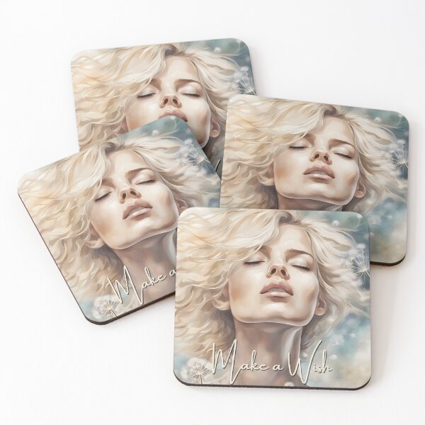 Item preview, Make a Wish Blonde Woman Serene Portrait designed and sold by SolaoLab.