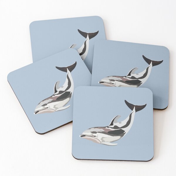 Item preview, W is for White Sided Dolphin,White-Sided Dolphin Artwork – Energetic Marine Mammal Illustration and Ocean Wildlife Design designed and sold by PrettylittlepastelUk.