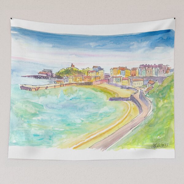 Item preview, Dusk Falls on Tenby Harbour Pembrokeshire Coast designed and sold by artshop77.