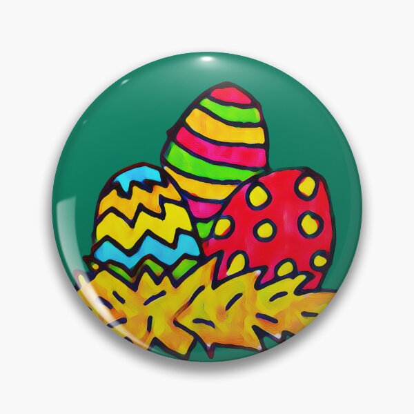 Item preview, Colorful Easter nest with patterned eggs – hand-painted spring motif designed and sold by Vision Illustrated.
