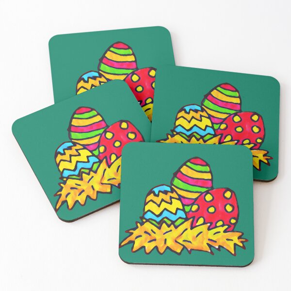 Item preview, Colorful Easter nest with patterned eggs – hand-painted spring motif designed and sold by Vision Illustrated.