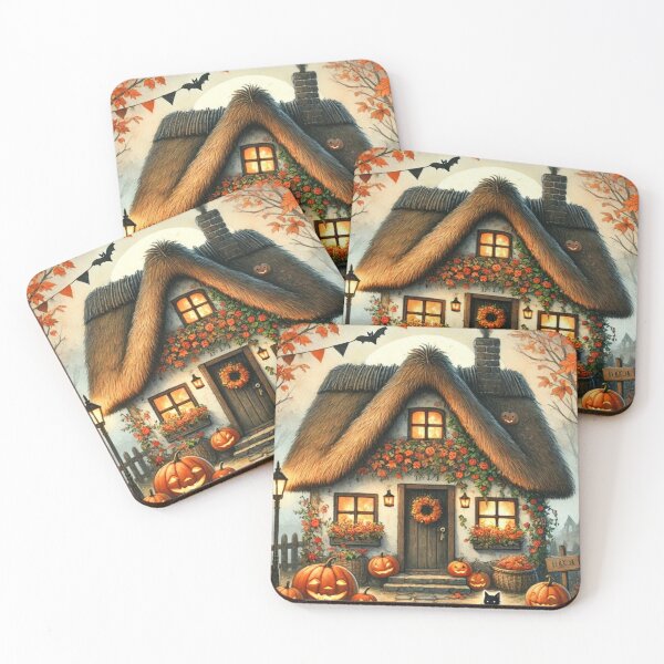 Item preview, Haunted Pumpkin Cottage – Halloween Rustic Charm designed and sold by ArtFreshStudio.