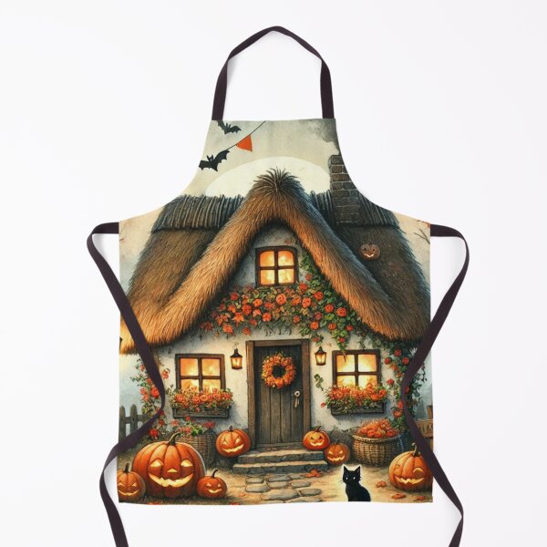 Item preview, Haunted Pumpkin Cottage – Halloween Rustic Charm designed and sold by ArtFreshStudio.
