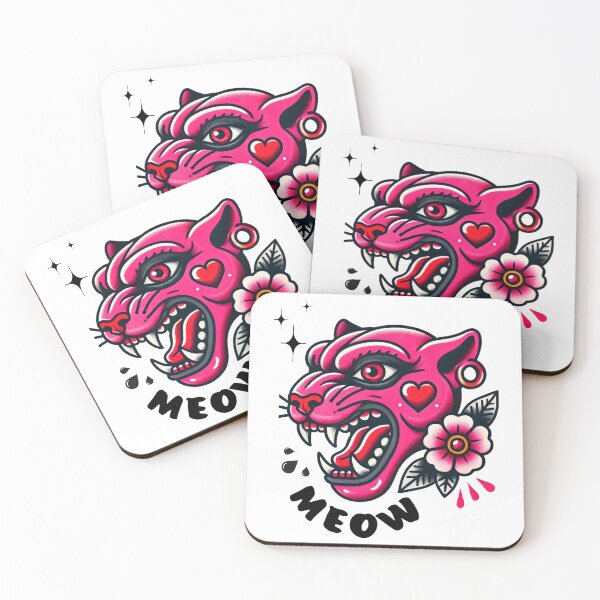 Item preview, Fierce Panther Tattoo Design – Neo-Traditional Style with Heart, Flower & Feminine Rage Aesthetic | Bold Cat Head Ink Art for Tattoo Inspiration & Pop Art Lovers designed and sold by Negative Vibes Only.