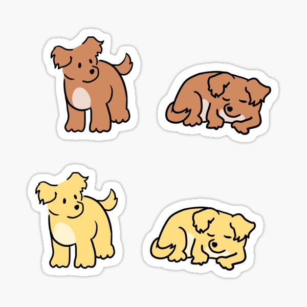 Vista previa del artículo con la obra «Hoja de pegatinas con garabatos de perros divertidos», diseñado y vendido por buzzybea07.