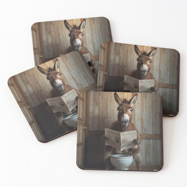 Item preview, Donkey Reading Newspaper on Toilet designed and sold by vk09.