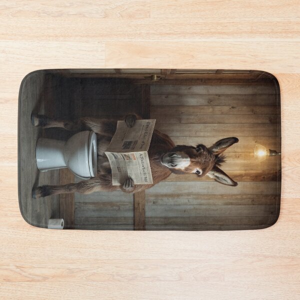 Item preview, Donkey Reading Newspaper on Toilet designed and sold by vk09.
