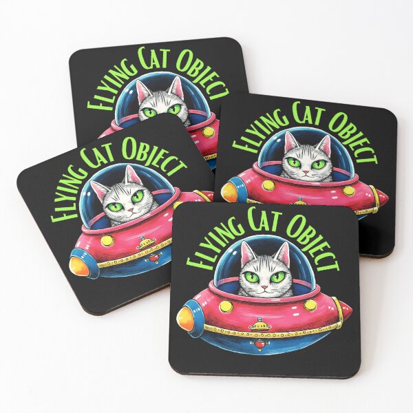 Item preview, Flying Cat Object in Spacecraft Funny Cat UFO Design, UFO Cat designed and sold by IceBathDESIGNS.