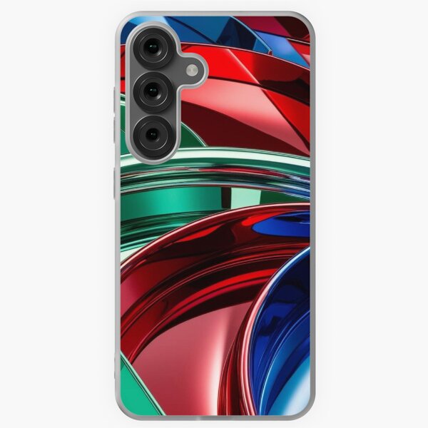 Item preview, Sleek Chrome Curves in Red, Green & Blue designed and sold by Harmonic_Layers.