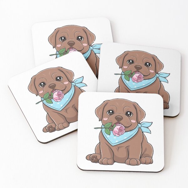 Item preview, Puppy in Love – Labrador with Romantic Rose designed and sold by StormArte.