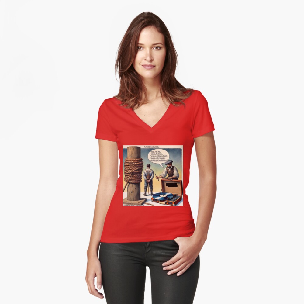 Item preview, Fitted V-Neck T-Shirt designed and sold by ltcartoons.
